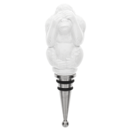 Flaschenverschluss, "MEISSEN Bottle Tops", Affe nichts sehen, Weiß, H 13,5 cm