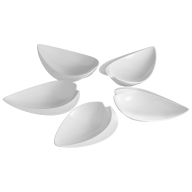 Blattschalen-Set, Form "Wellenspiel Relief", Weiß
