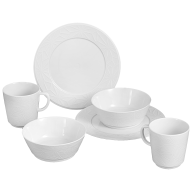 Frühstück-Set, 6-tlg. für 2 Personen, Form "Vitruv Graphic", Weiß