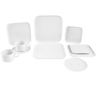 Starter-Set, 10-tlg. für 2 Personen, Form "Nova", Weiß