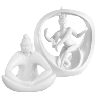 Figuren-Set, Buddha, Shiva, 2-tlg., Weiß
