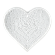 Baumschmuck, Flügelherz, groß, Medaillen, weiß, H 6 cm