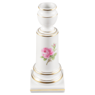 Leuchter, Form "Neuer Ausschnitt", Rose mitte, bunt, Goldrand, H 14 cm