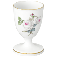 Eierbecher, Form "Neuer Ausschnitt", Weiße Rose mit Purpurkern, Goldrand, H 7 cm