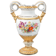 Schlangenhenkelvase "Blumenbukett", H 49 cm