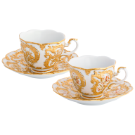 Tassen-Set "Tulpen mit goldenen Blättern"