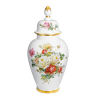 Deckelvase "Naturalistische Rosen", H 64 cm