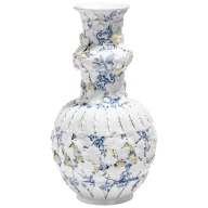 Vase Irmingersche Beläge "Mit Meerkatzenszenerie", H 42 cm