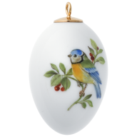 Osterei, Vintage Vogelmalerei, Blaumeise, H 4,5 cm