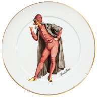 Wandteller, Form "No 41", Italienische Komödie, Pantalone, Ø 33 cm