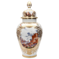 Deckelvase "Alte Seeprospektmalerei", H 64 cm