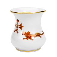 Vase, Form "Neuer Ausschnitt", Reicher Drache, rot, goldschattiert, Goldrand, H 6 cm