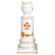 Leuchter, Form "Neuer Ausschnitt", Reicher Drache, rot, goldschattiert, Goldrand, H 14 cm