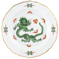 Vorspeise- und Dessertteller, Form "Neuer Ausschnitt", Ming-Drache, grün, Ø 18 cm