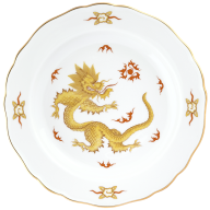 Speiseteller, Form "Neuer Ausschnitt", Ming-Drache, gelb, Ø 22 cm