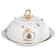 Servierglocke "Indische Blumenzweige", Form "Schwanendessin", H 20 cm