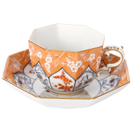 Tasse "Japanische Blumenzweige und Gräser" rot, V 0,15 l