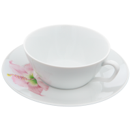 Tea cup & saucer, Shape "MEISSEN® Cosmopolitan", "Giant Bloom", Hibiscus, V 0,2 l