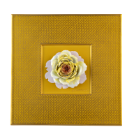 Wandbild Gelbe Rose, Unikat Horst Bretschneider, 23 x 23 cm