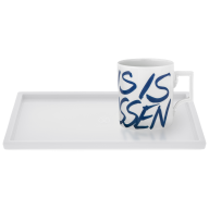 Homeoffice-Set, 2-tlg., Henkelbecher "This is MEISSEN", Platte "MEISSEN® Cosmopolitan" Weiß