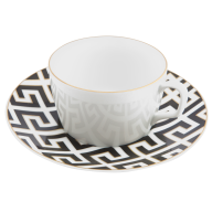 Kaffeetasse, Form "MEISSEN® Cosmopolitan", Royal Palace, schwarz mit goldener Kontur, weißer Rand, V 0,25 l