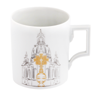 Henkelbecher, Form "Berlin", Frauenkirche, silbergrau mit goldenem Kreuz, Stiftung Frauenkirche, V 0,25 l
