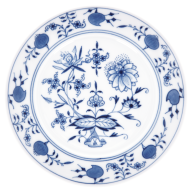 Brotteller, Form "No 41", Zwiebelmuster, kobaltblau, weißer Rand, Ø 17 cm