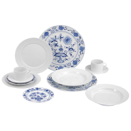 Starter-Set, 12-tlg. für 2 Personen, Zwiebelmuster, Weiß, Form "No 41"