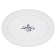 Platte, oval, Form "No 41", Noble Blue, Doppelblatt, L 36 cm