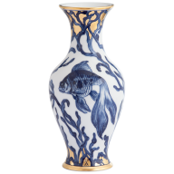 Vase, Form "Neuer Ausschnitt", Schleierfisch im Blasentang, H 24 cm