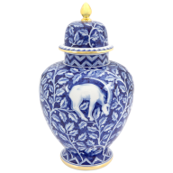 Vase "Steinböcke", kobaltblau, H 32 cm
