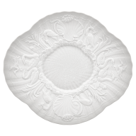 Gourmetteller, flach, Form "Schwanendessin", Biskuit Weiß, L 30 cm