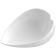 Blattschale, Form "Wellenspiel Relief", Biskuit Weiß, L 16,5 cm