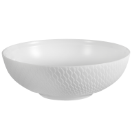 Nudelschale, gro ß, Form "Wellenspiel Relief", Biskuit Weiß, Ø 20,5 cm