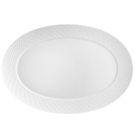 Platte, oval, klein, Form "No 41 Wellenspiel Relief", Biskuit Weiß, L 30 cm