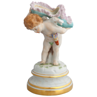 Amor unter dem Pantoffel, Bunt und gold staffiert, H 17,5 cm
