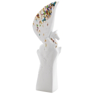 Pegasos, Bunt und gold staffiert, H 42 cm