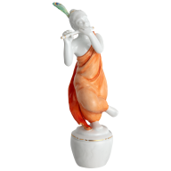 Krishna, Bunt und gold staffiert, H 16,5 cm