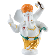 Ganesha, Bunt und gold staffiert, H 24,5 cm