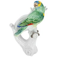 Parrot looking right, Combination of inglaze and overglaze painting, H 25 cm