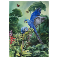Wall Painting Amazonas, Blue Macaws, lim., 75 x 55 cm