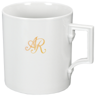 Henkelbecher, Form "Berlin", Monogramm, 2 Buchstaben, gold, V 0,25 l