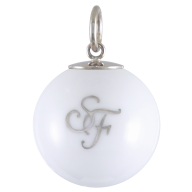 Pendant "Boule", Monogram (2 letters) in Platinum, Ø 2,2 cm