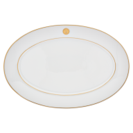 Platte, oval, Form "No 41", Swords Luxury Gold, Schwertermedaillon, Goldfaden, L 30 cm