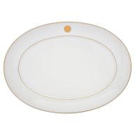 Platte, oval, Form "No 41", Swords Luxury Gold, Schwertermedaillon, Goldfaden, L 36 cm