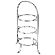 Etagere, for 3 plates, aluminium nickelplated, H 43 cm