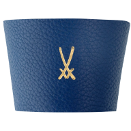 Manschette zu Coffee to go Becher, blau, Markenzeichen, gold