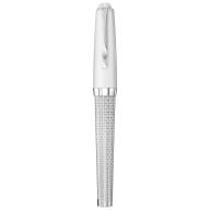 MEISSEN® Porzellan Royal Seal Füllfederhalter, Mesh Platin, H 18,5 cm