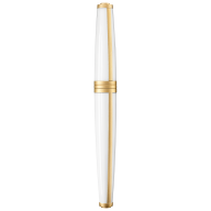 MEISSEN® Porzellan Mascara Füllfederhalter, Weiß mit Gold, H 13 cm