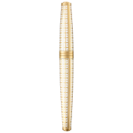 MEISSEN® Porzellan Mascara Füllfederhalter, Geometric gold, H 13 cm